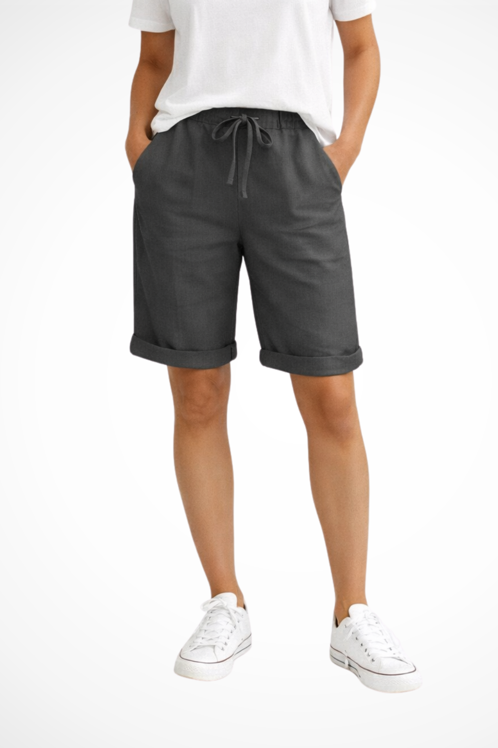 Aveline – Pantalón capri de lino de corte relajado para mujer