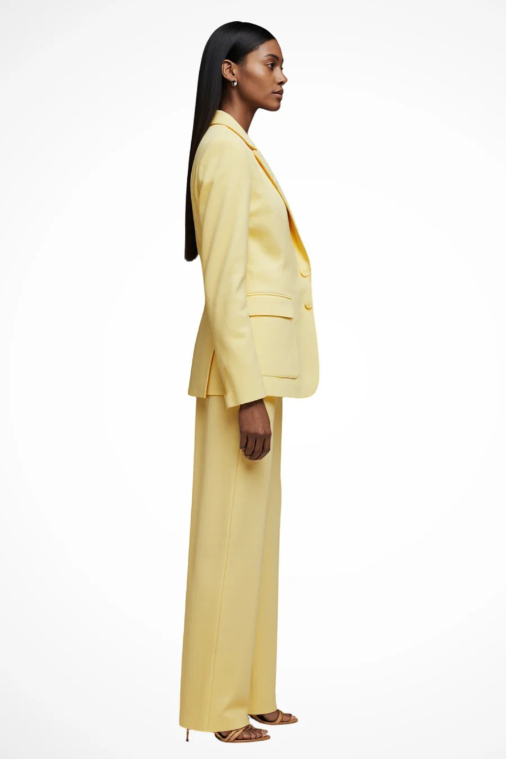 Liora – Conjunto de blazer entallado y pantalones de pierna ancha para mujer