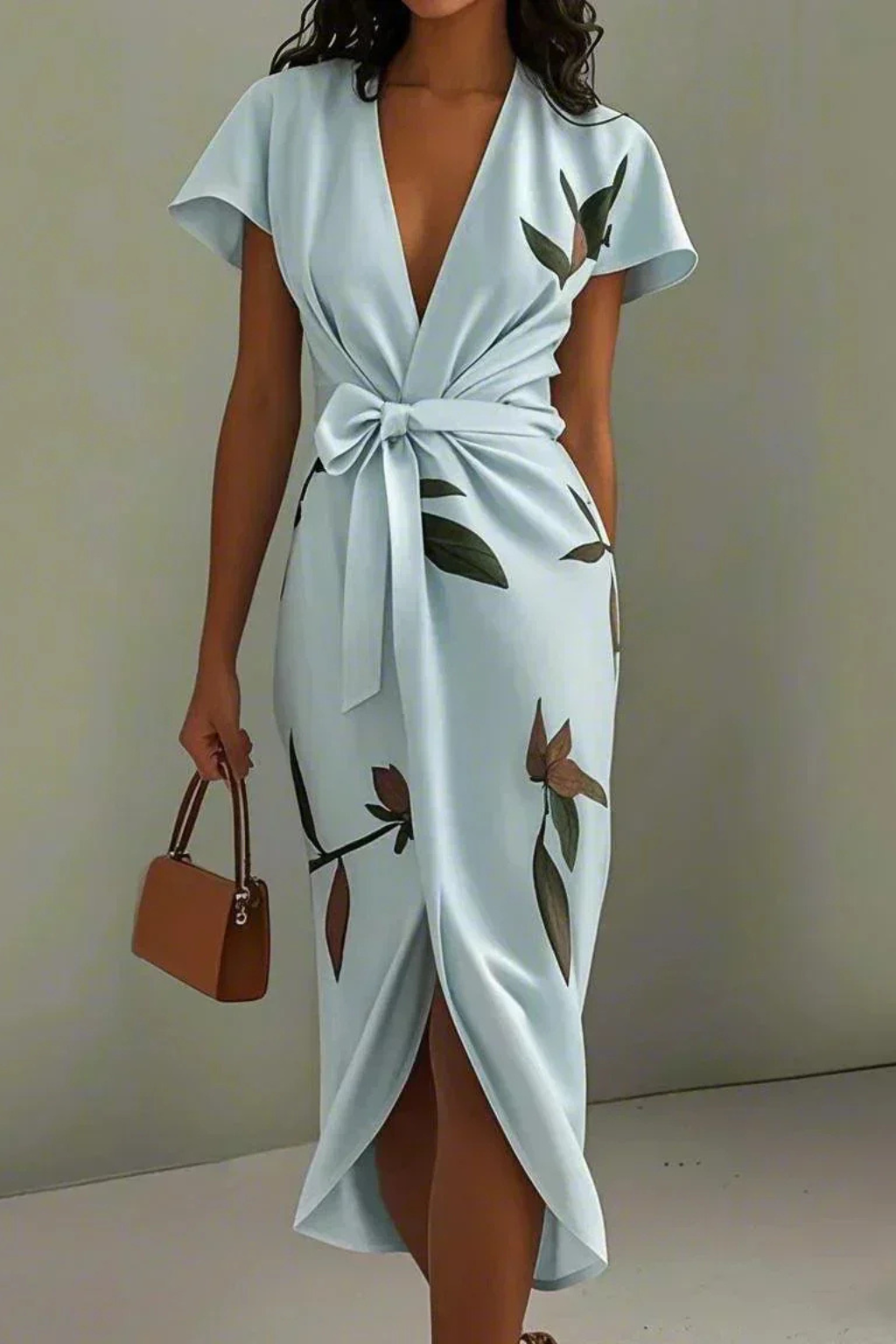 Anna – Vestido midi elegante cruzado de verano para mujer