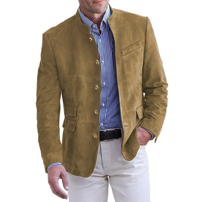 Americana de hombre con cuello alto y cierre de botones – GERHARDO