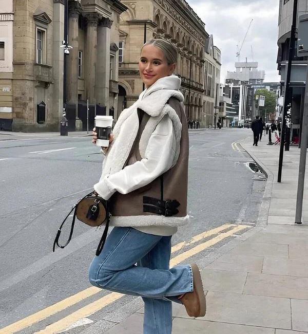 BIANCA - Chaleco de invierno a la moda con cuello amplio para mujeres