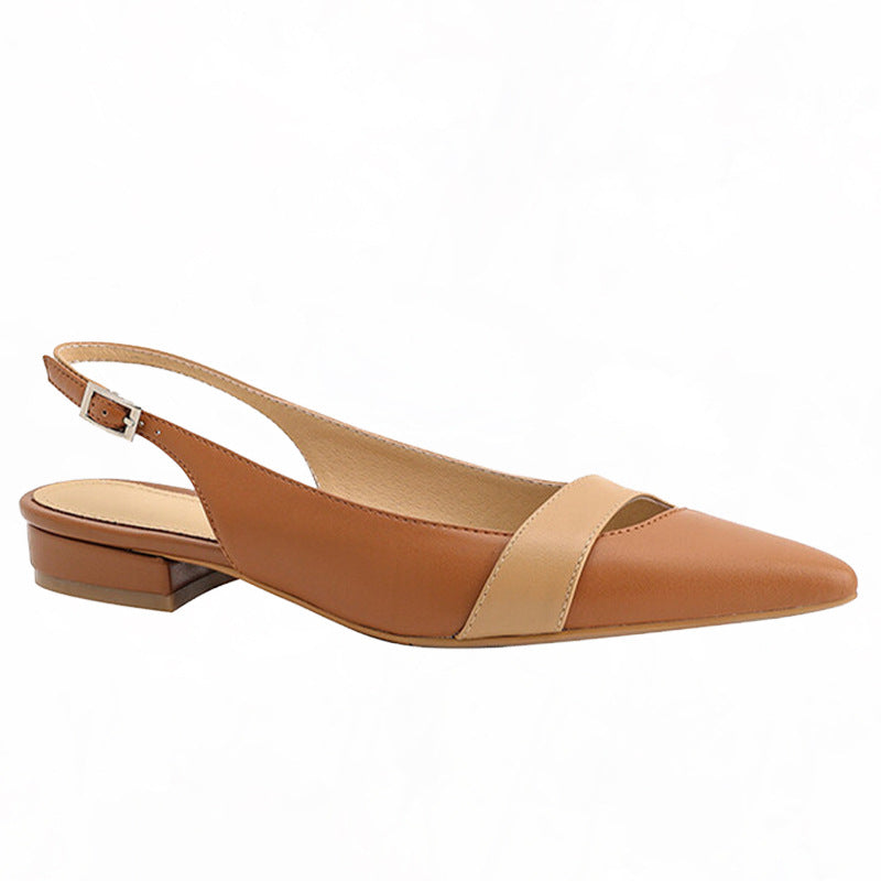 Laura - Sandalias Planas de Verano con Punta Cerrada Elegante Casual para Mujer | Zapatos Planos de Punta