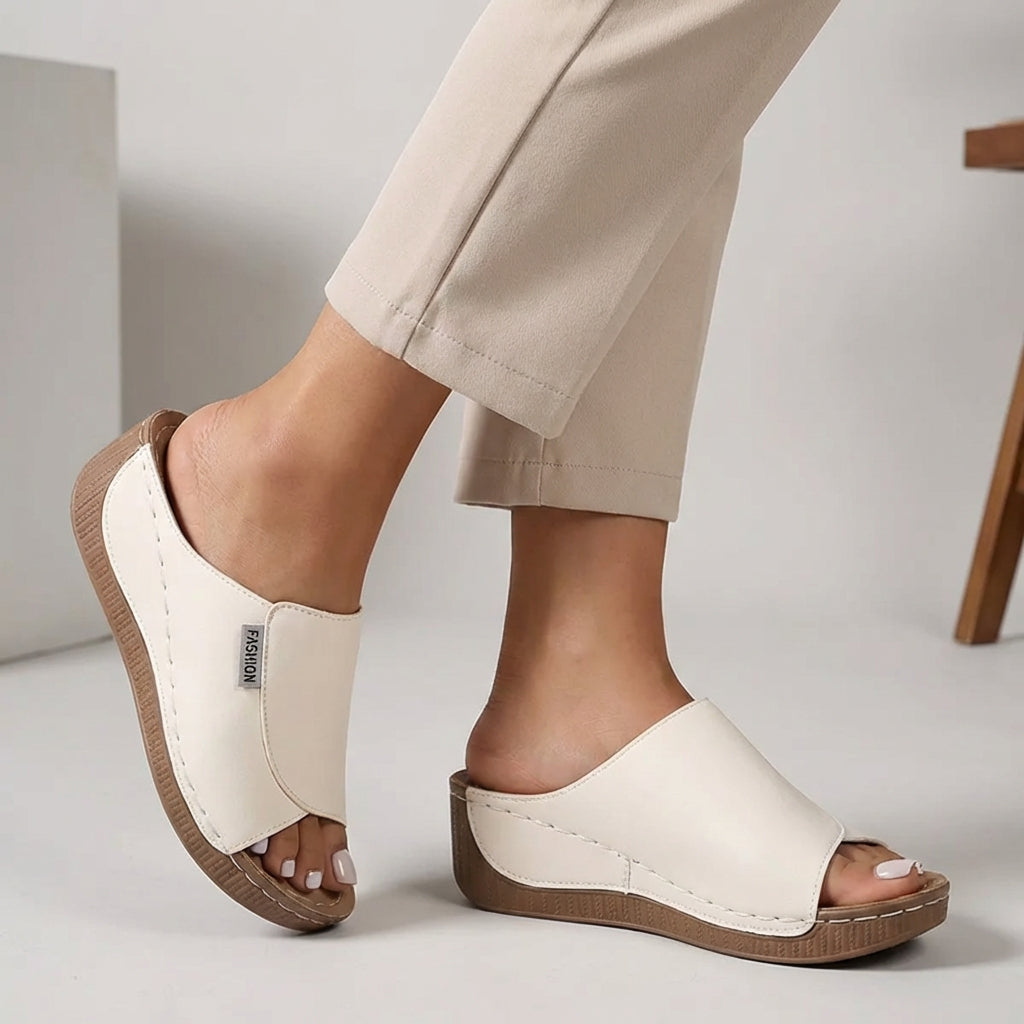ALBA – Zuecos ortopédicos con cuña y diseño fácil de poner para mujer