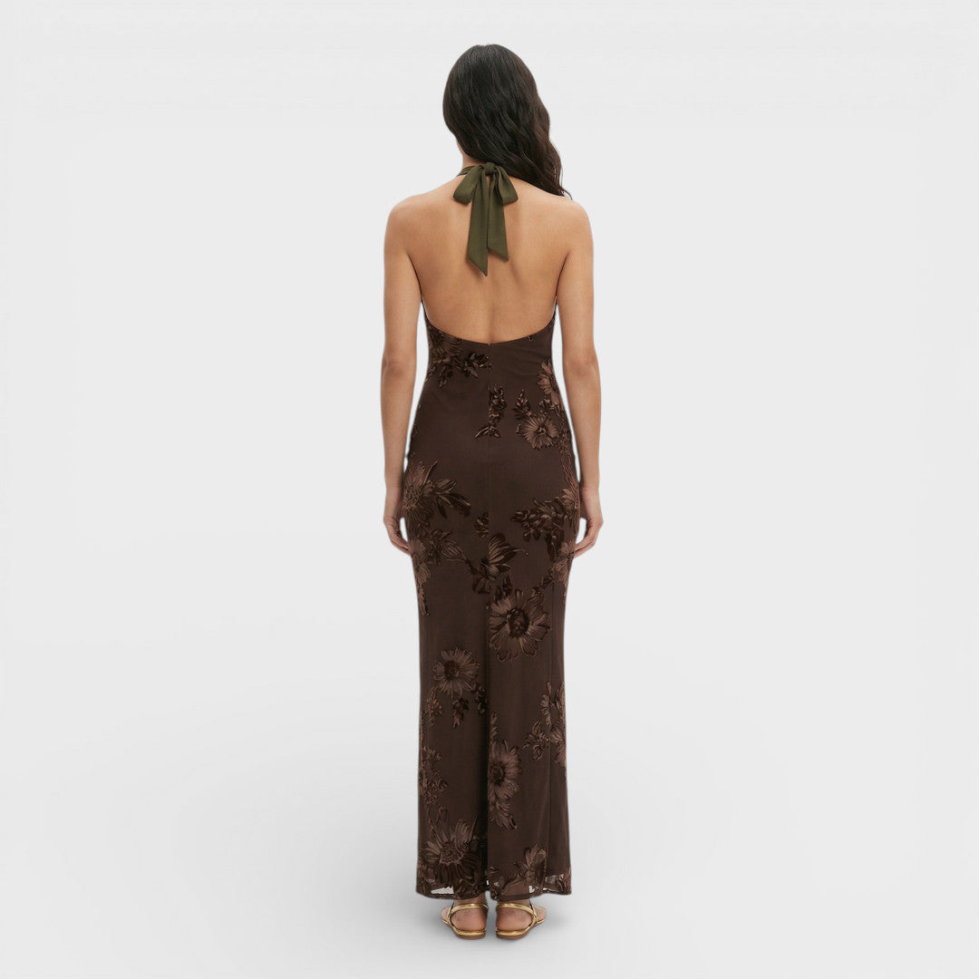 PAULA – Vestido maxi bordado floral para invitada