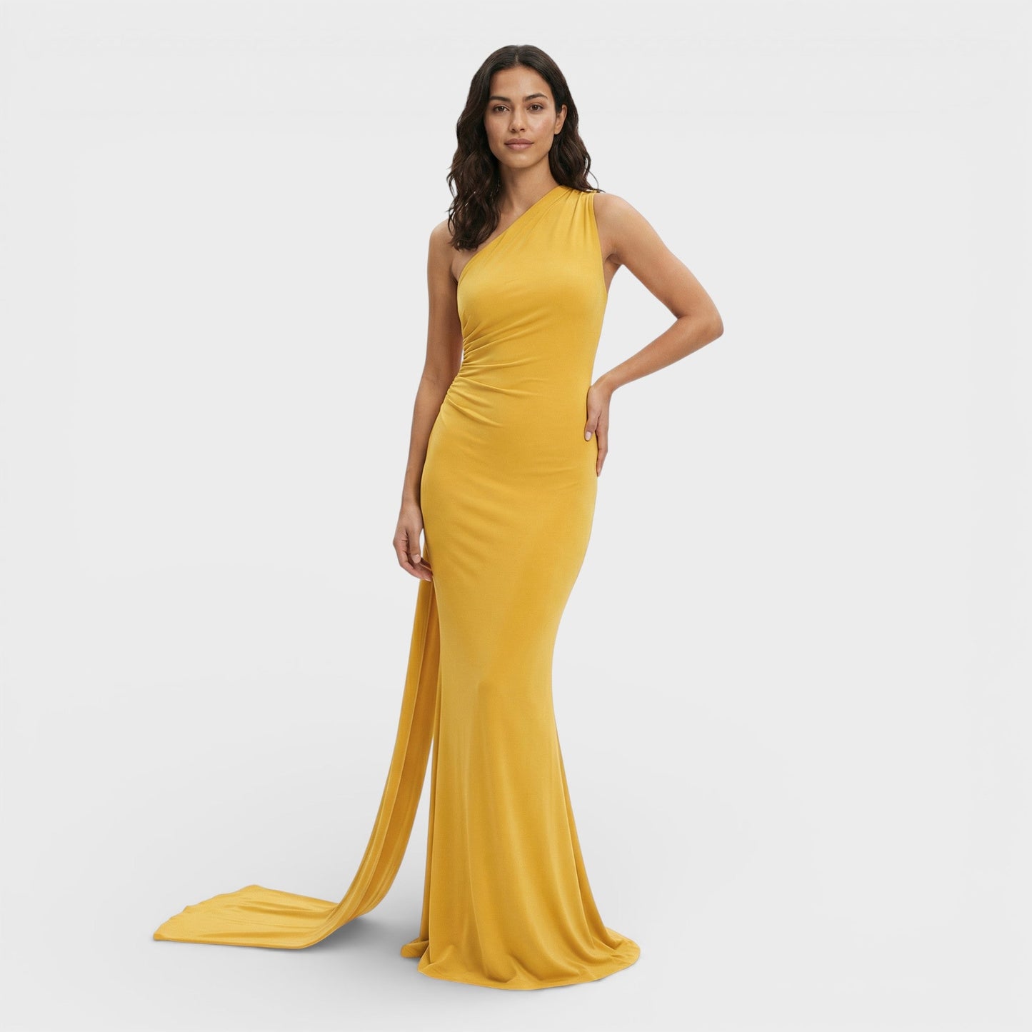 VALENTINA – Vestido maxi asimétrico con espalda descubierta