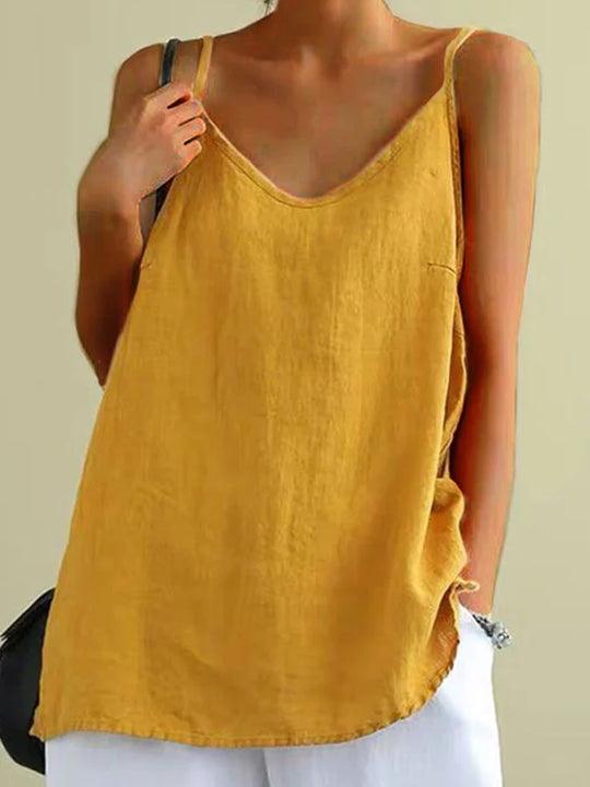 Blusa larga de lino fresco para mujer – CALYPSA