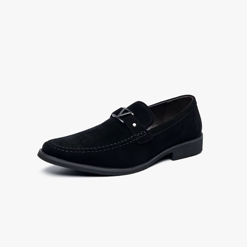 Mocasines de vestir para hombre con detalle metálico y diseño angular – VITTORÉ