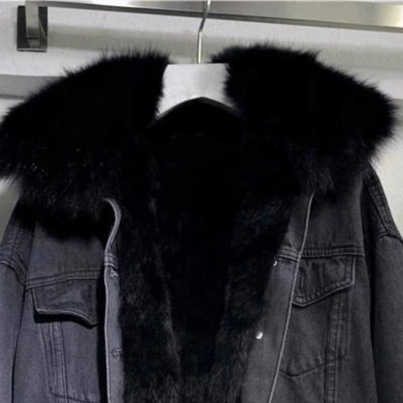 SERAPHINA - Clásica chaqueta vaquera para mujeres con forro de piel