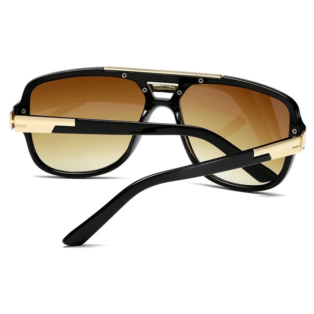 LEÓN – Gafas de sol tipo aviador cuadrado con montura de acetato y lentes degradados con protección UV400