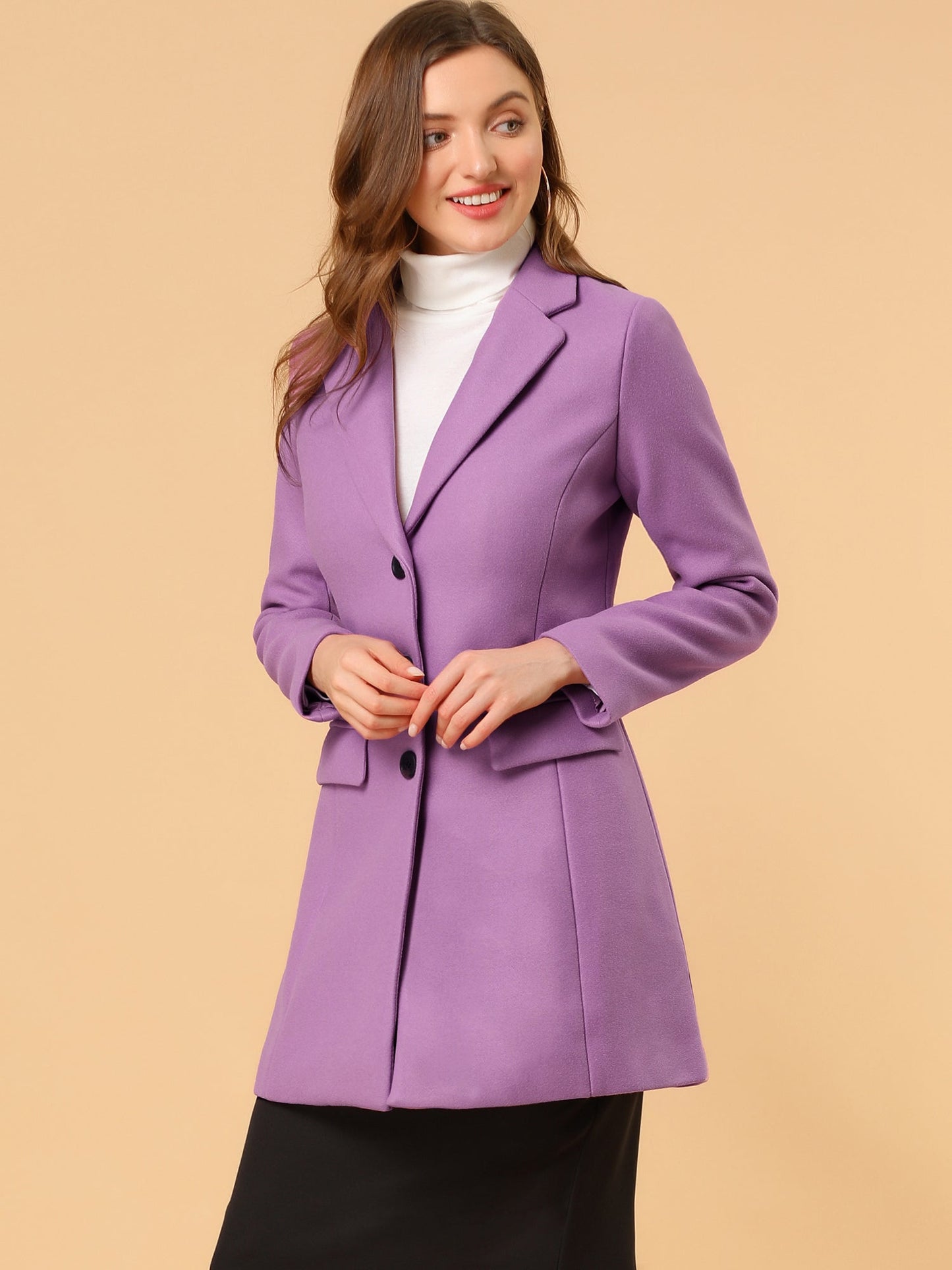 Abrigo de invierno para mujer con solapa clásica – LIVARA
