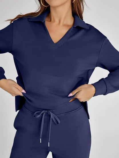 Conjunto lounge de dos piezas para mujer con tacto suave y estilo relajado – LYANA
