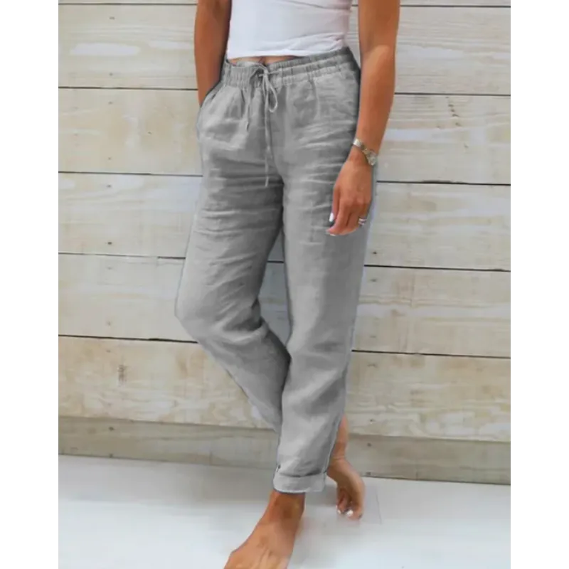 Aurea – Pantalones de mujer con corte relajado y cordón ajustable