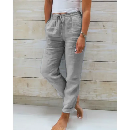 Aurea – Pantalones de mujer con corte relajado y cordón ajustable