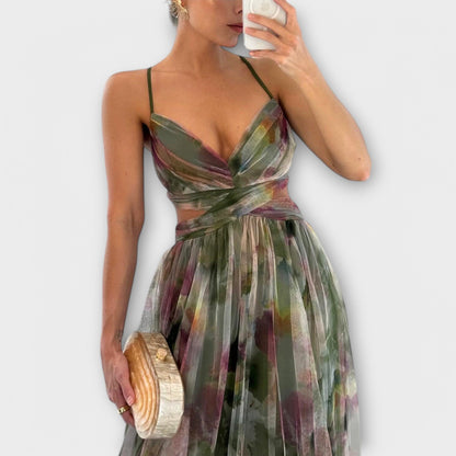 Marina – Vestido maxi floral degradado con silueta fluida para mujer