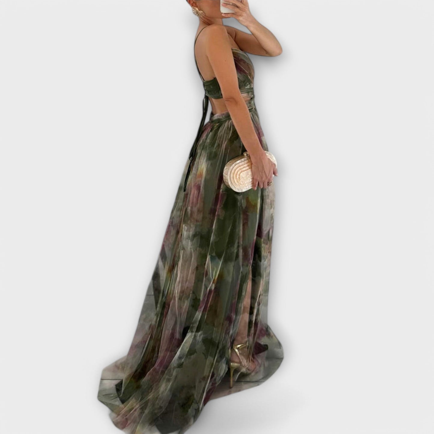 Marina – Vestido maxi floral degradado con silueta fluida para mujer