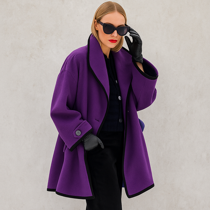 Abrigo de invierno oversize para mujer con diseño tipo gabardina – CELEYA
