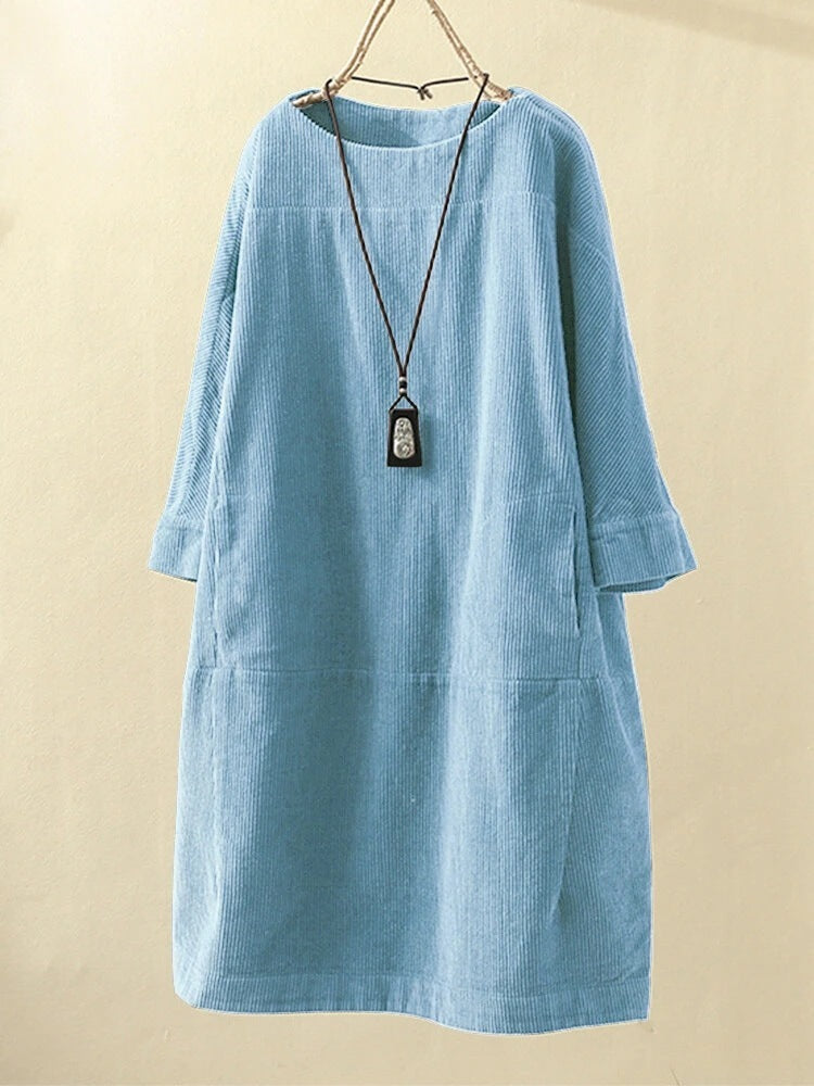 Vestido midi elegante de Tencel con corte favorecedor – VIENNA
