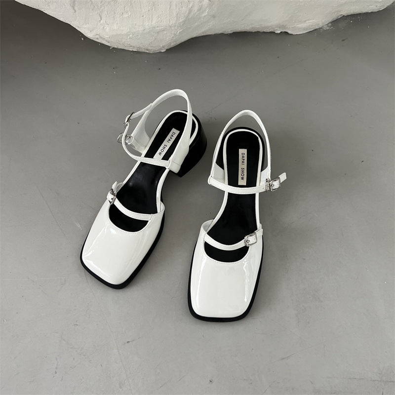 Claran - Sandalias Mary Jane con Tacón Grueso de Hebillas para Mujer