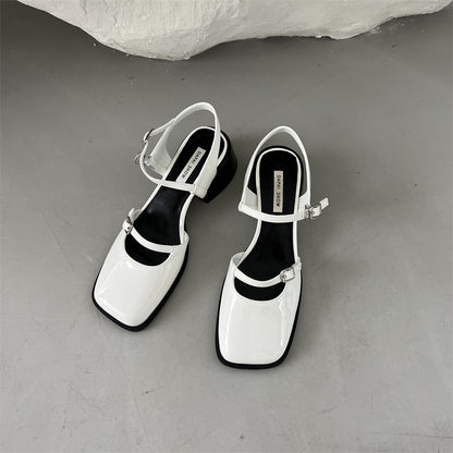 Claran - Sandalias Mary Jane con Tacón Grueso de Hebillas para Mujer