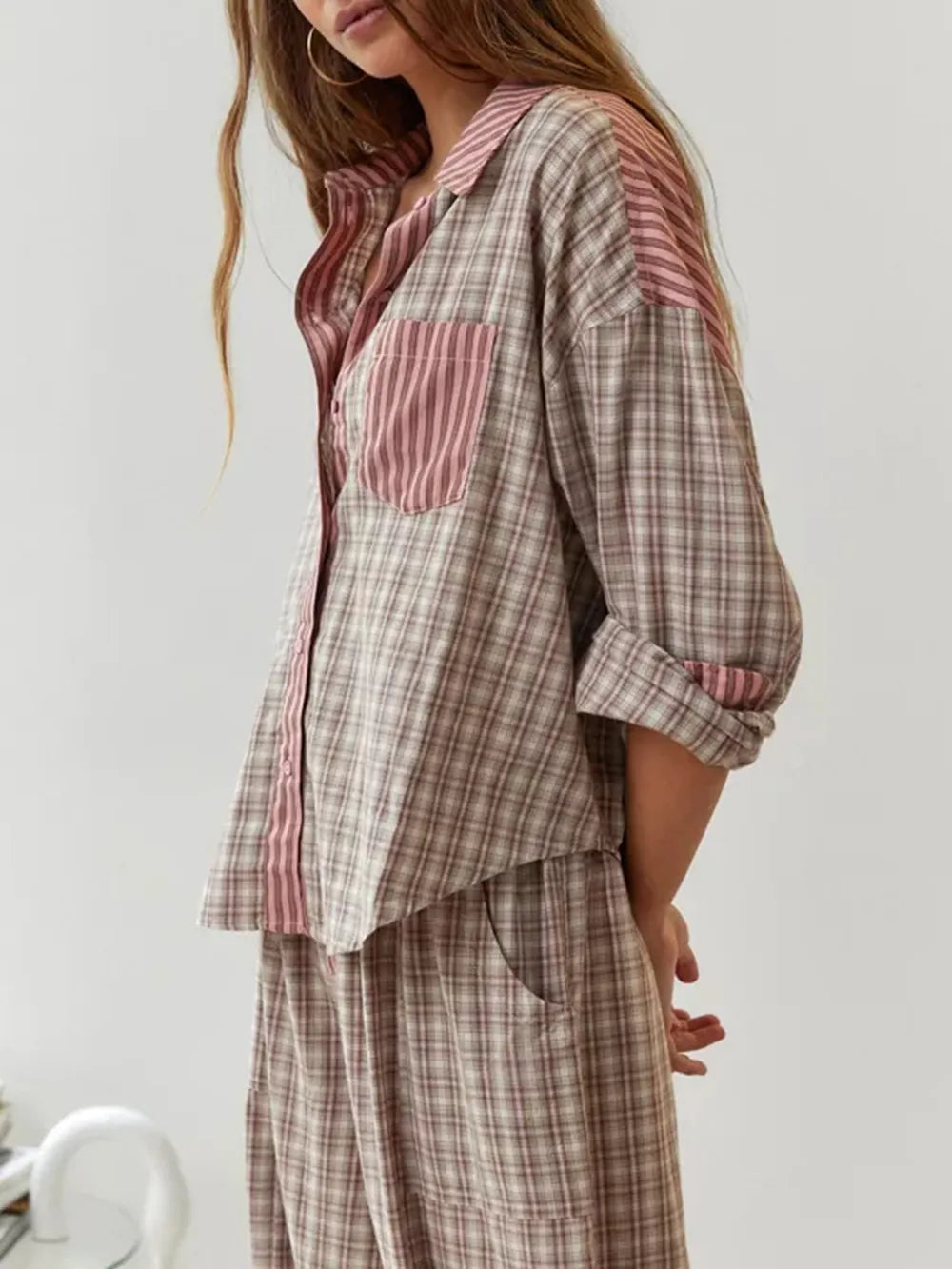 COSY – Conjunto de pijama para mujer de dos piezas, suave y elástico