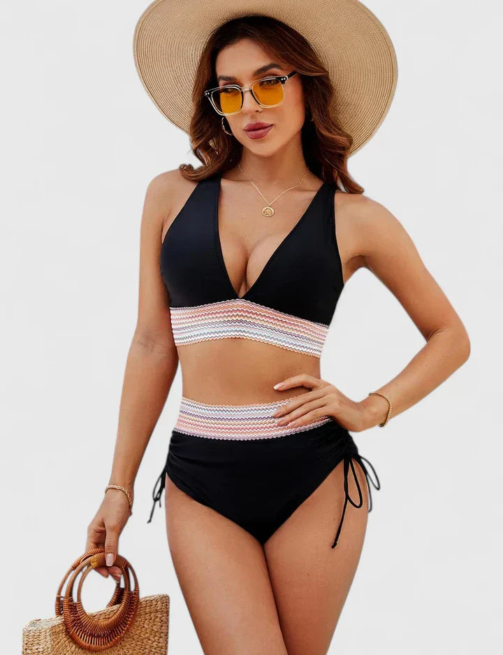 Faye – Bañador con diseño cruzado y alta elasticidad para mujer