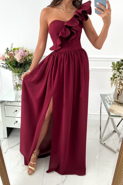 Aria – Vestido maxi de un solo hombro para mujer