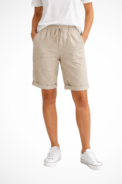 Aveline – Pantalón capri de lino de corte relajado para mujer