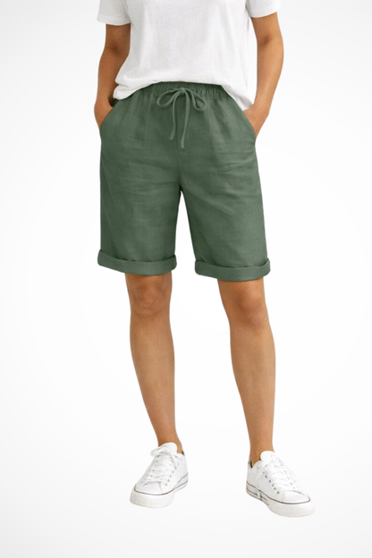 Aveline – Pantalón capri de lino de corte relajado para mujer