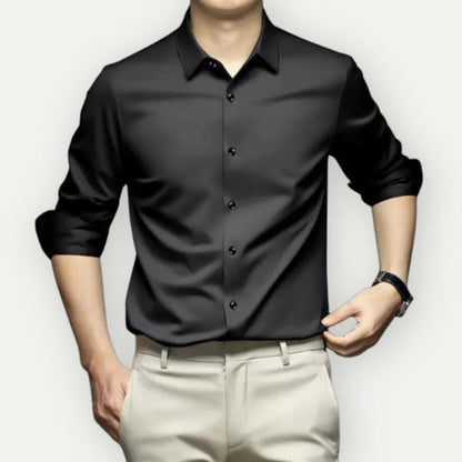 Montaigne – Camisa de vestir para hombre sin arrugas y sin plancha