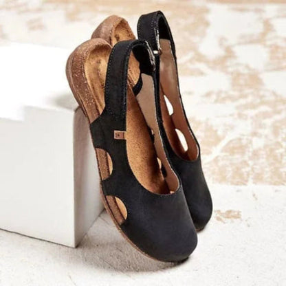 Sandalias de cuero con punta cerrada y plantilla de soporte para mujer – JINNY