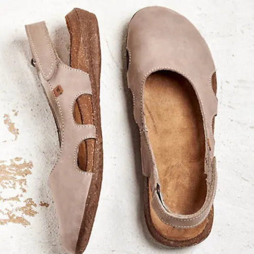 Sandalias de cuero con punta cerrada y plantilla de soporte para mujer – JINNY