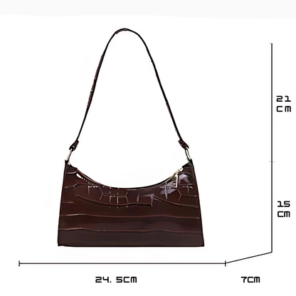 ORABELLA - Bolso de hombro brillante con diseño de piel de cocodrilo para mujeres