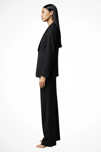 Liora – Conjunto de blazer entallado y pantalones de pierna ancha para mujer