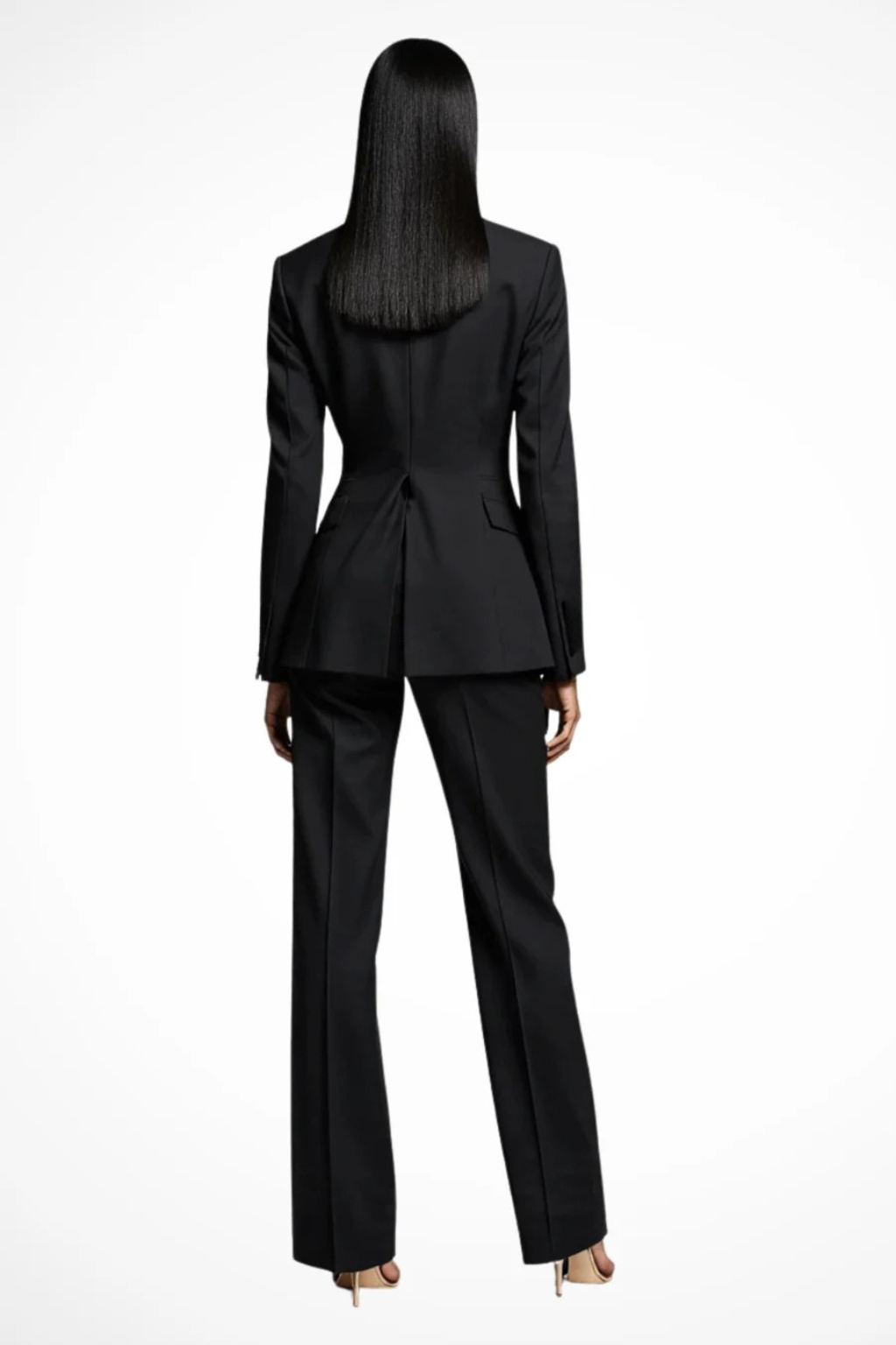 Liora – Conjunto de blazer entallado y pantalones de pierna ancha para mujer
