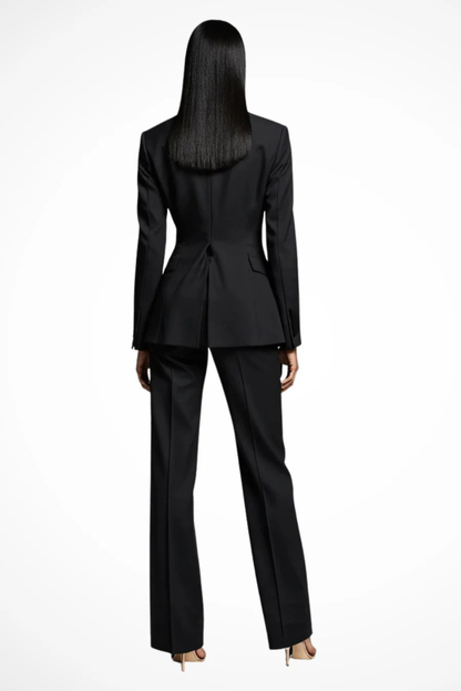 Liora – Conjunto de blazer entallado y pantalones de pierna ancha para mujer