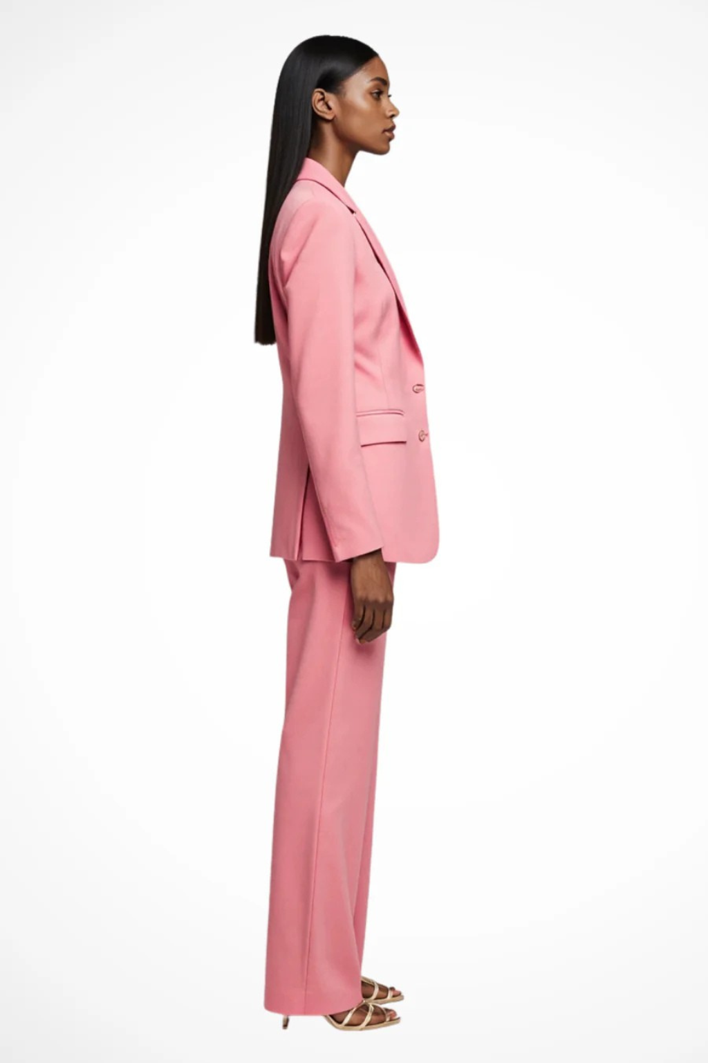 Liora – Conjunto de blazer entallado y pantalones de pierna ancha para mujer