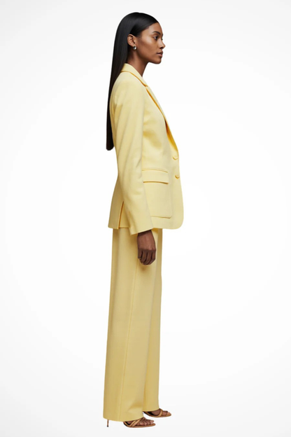 Liora – Conjunto de blazer entallado y pantalones de pierna ancha para mujer