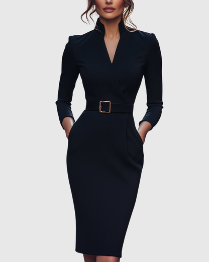 Claribel – Vestido negro refinado de fiesta para mujer