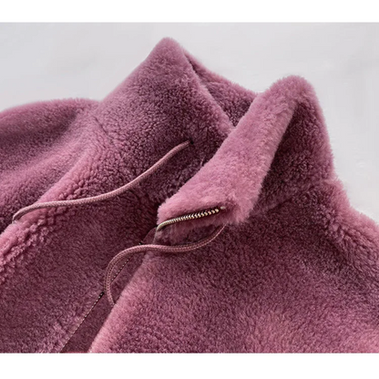 Sienna - Abrigo trench de ante para mujer, estilo oversized con solapas anchas
