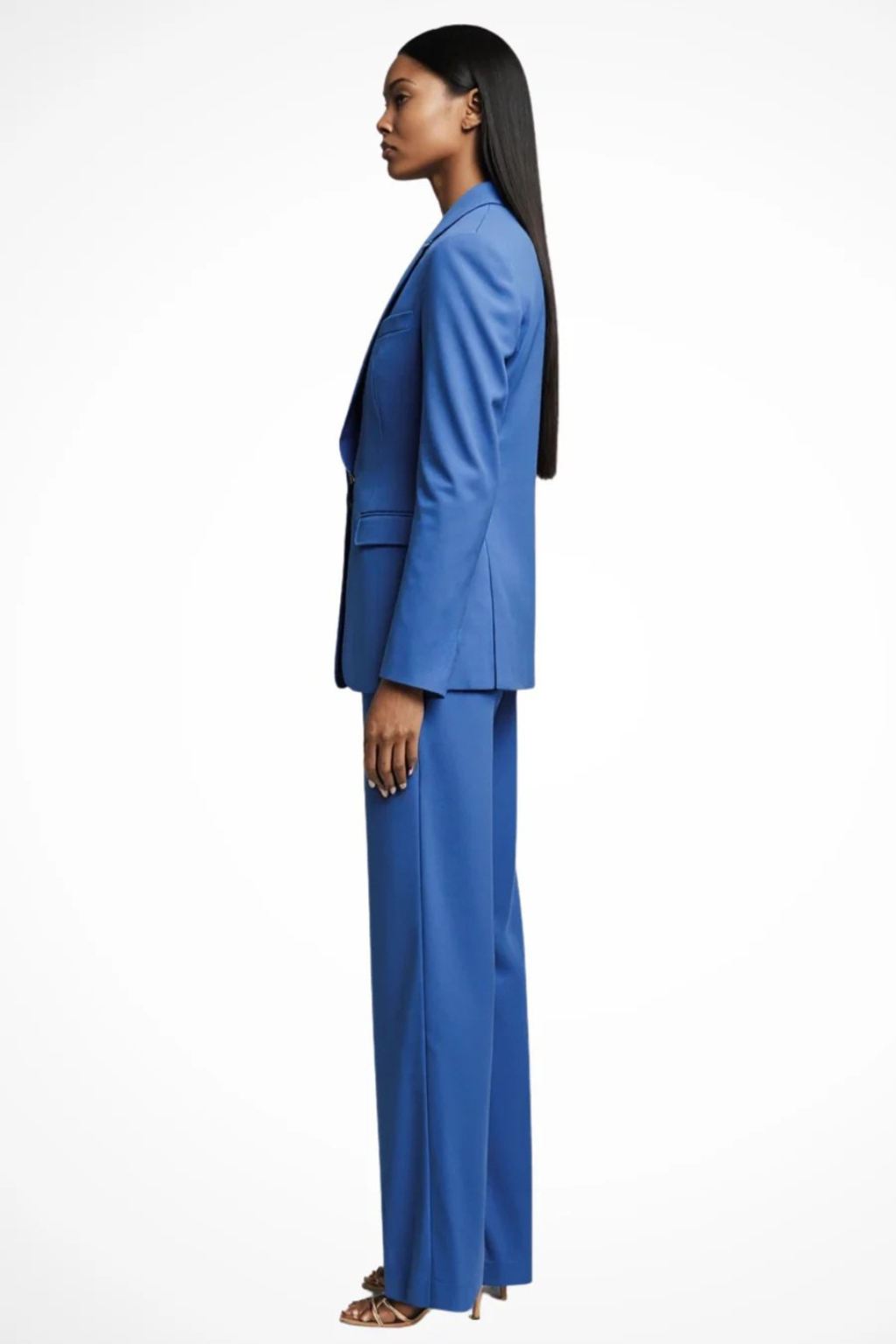 Liora – Conjunto de blazer entallado y pantalones de pierna ancha para mujer