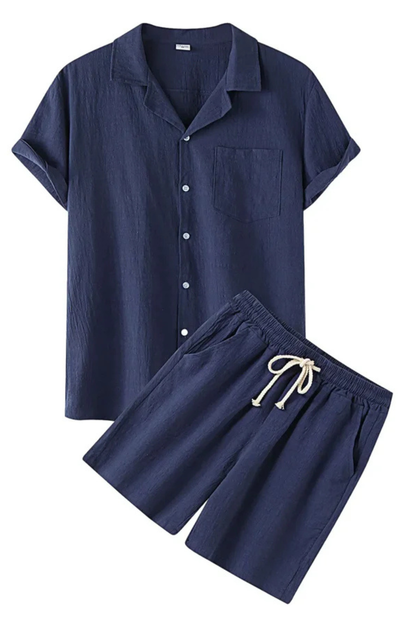 Horizon – Conjunto de verano dos piezas de algodón y lino para hombre