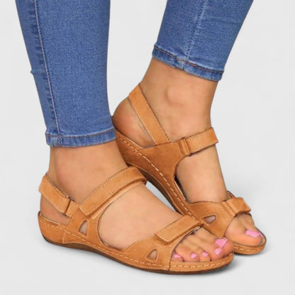 ELENA – Sandalias ortopédicas con tiras al tobillo y confort para mujer