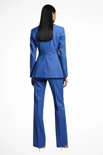 Liora – Conjunto de blazer entallado y pantalones de pierna ancha para mujer