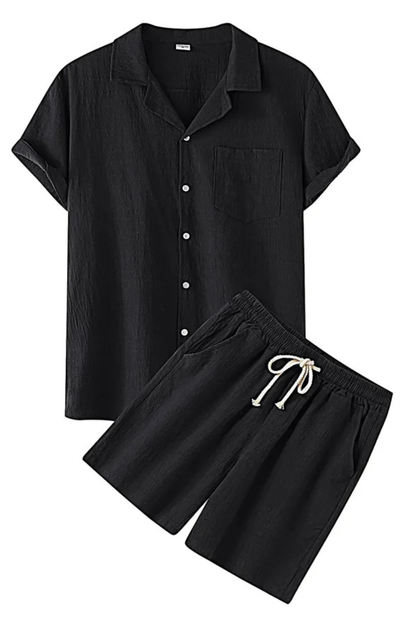 Horizon – Conjunto de verano dos piezas de algodón y lino para hombre