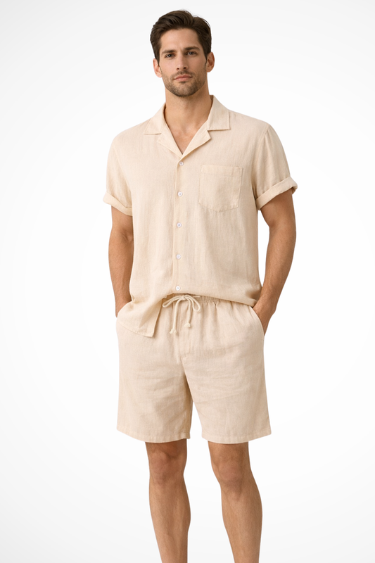 Horizon – Conjunto de verano dos piezas de algodón y lino para hombre