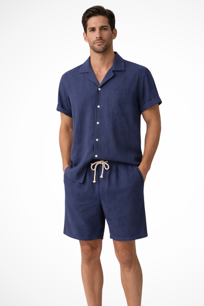Horizon – Conjunto de verano dos piezas de algodón y lino para hombre