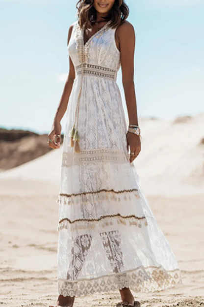 Imogen – Vestido maxi bohemio de verano para mujer