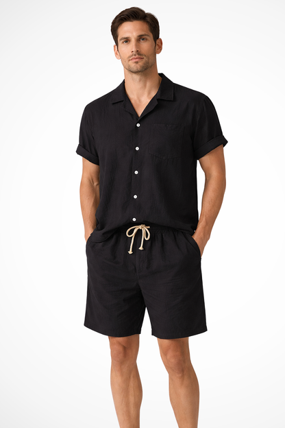 Horizon – Conjunto de verano dos piezas de algodón y lino para hombre