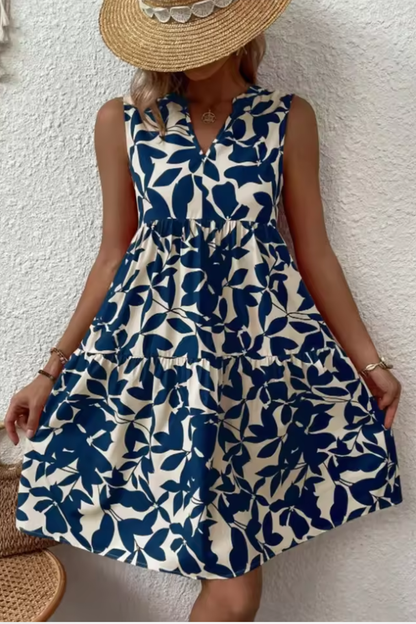 Amelia – Vestido midi bohemio sin mangas con escote en V para mujer