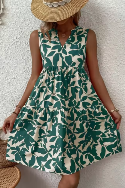 Amelia – Vestido midi bohemio sin mangas con escote en V para mujer